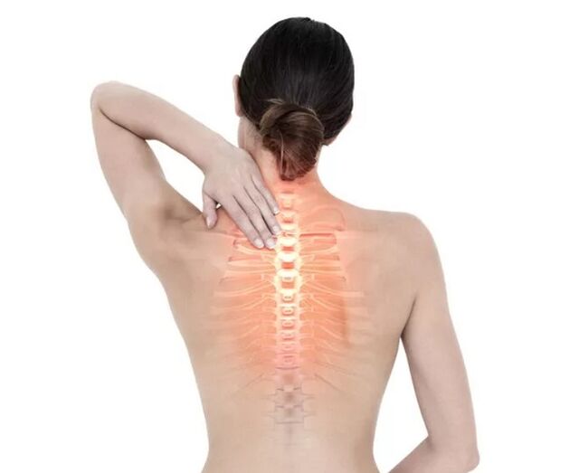 Thoracic pain caused by osteochondrosis