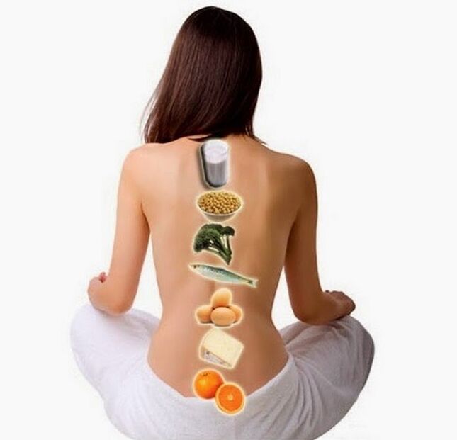Useful products for the spine with thoracic osteochondrosis